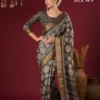 Apple Holland Silk 98 Silk Blend Brown Printed Party Wear Saree Collection