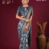 Apple Holland Silk 98 Silk Blend Brown Printed Party Wear Saree Collection