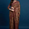 Apple Kathakari Vol 2 Silk Blend Brown Printed Saree Collection