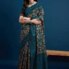 Apple Kathakari Vol 2 Silk Blend Brown Printed Saree Collection