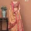Apple Narmada 99 Viscose Silk Beige Printed Designer Saree Collection