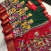 Freehand B D Dola Silk with Jacquard Border Fancy Saree Collection