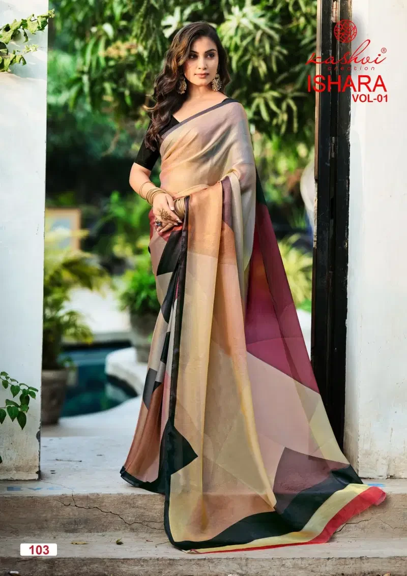 Kashvi Ishara Vol 01 Moss Digital Printed Saree Collection