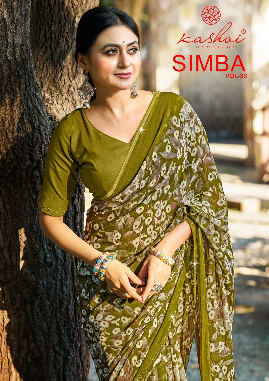 Kashvi Simba Vol 33 Georgette Printed Saree Collection