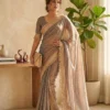 Kc 2098 Moss Silk Jacquard Butti Worked Designer Saree Collection