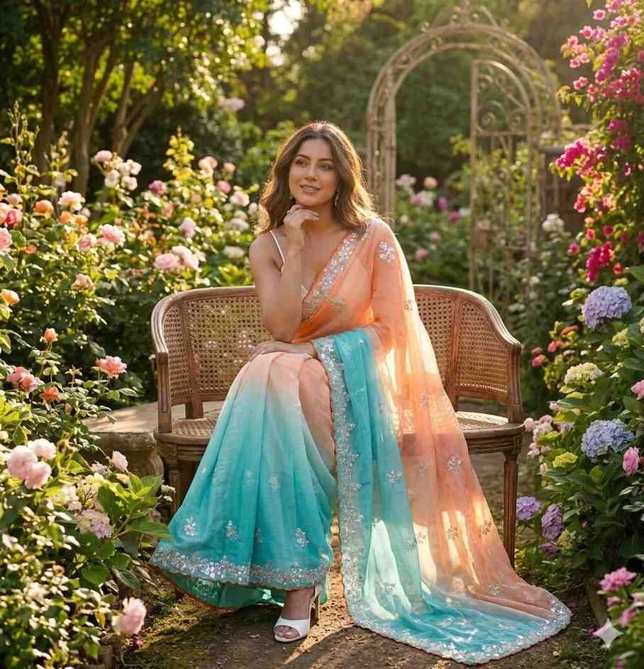 Kc 883 Pixel Crush Cutdana Sequence Worked Beautiful Saree Collection