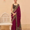 Kreshva Paakhi Chanderi Silk with Katha Work Saree Collection