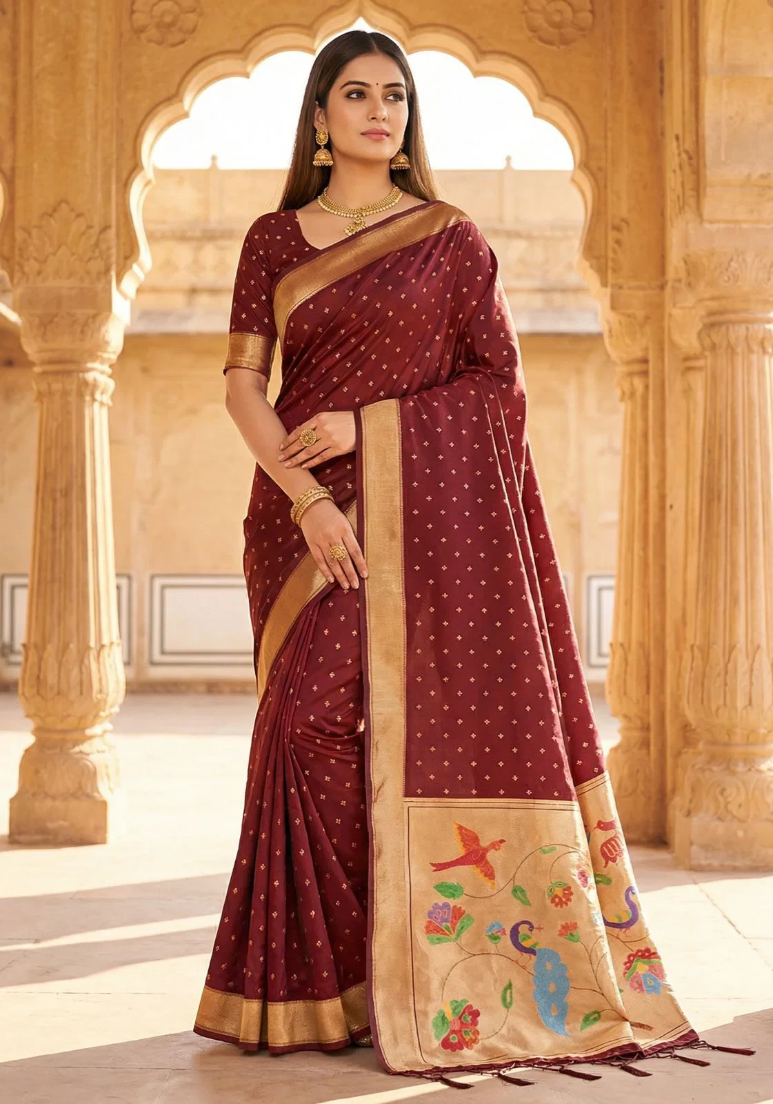 Mb 239 Organza Silk Butti Motifs Woven Work Saree Collection