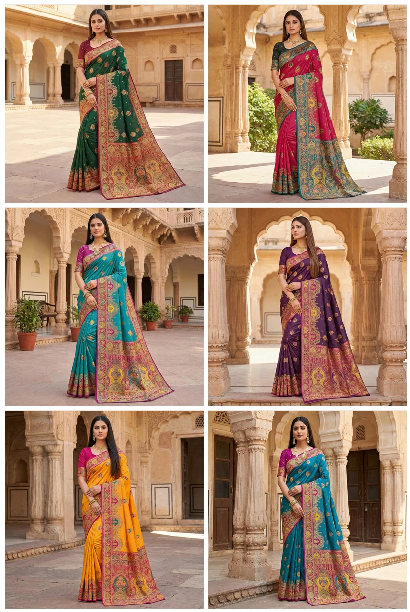 Mb 56 Pashmina Paithani Silk Woven Motifs Saree Collection