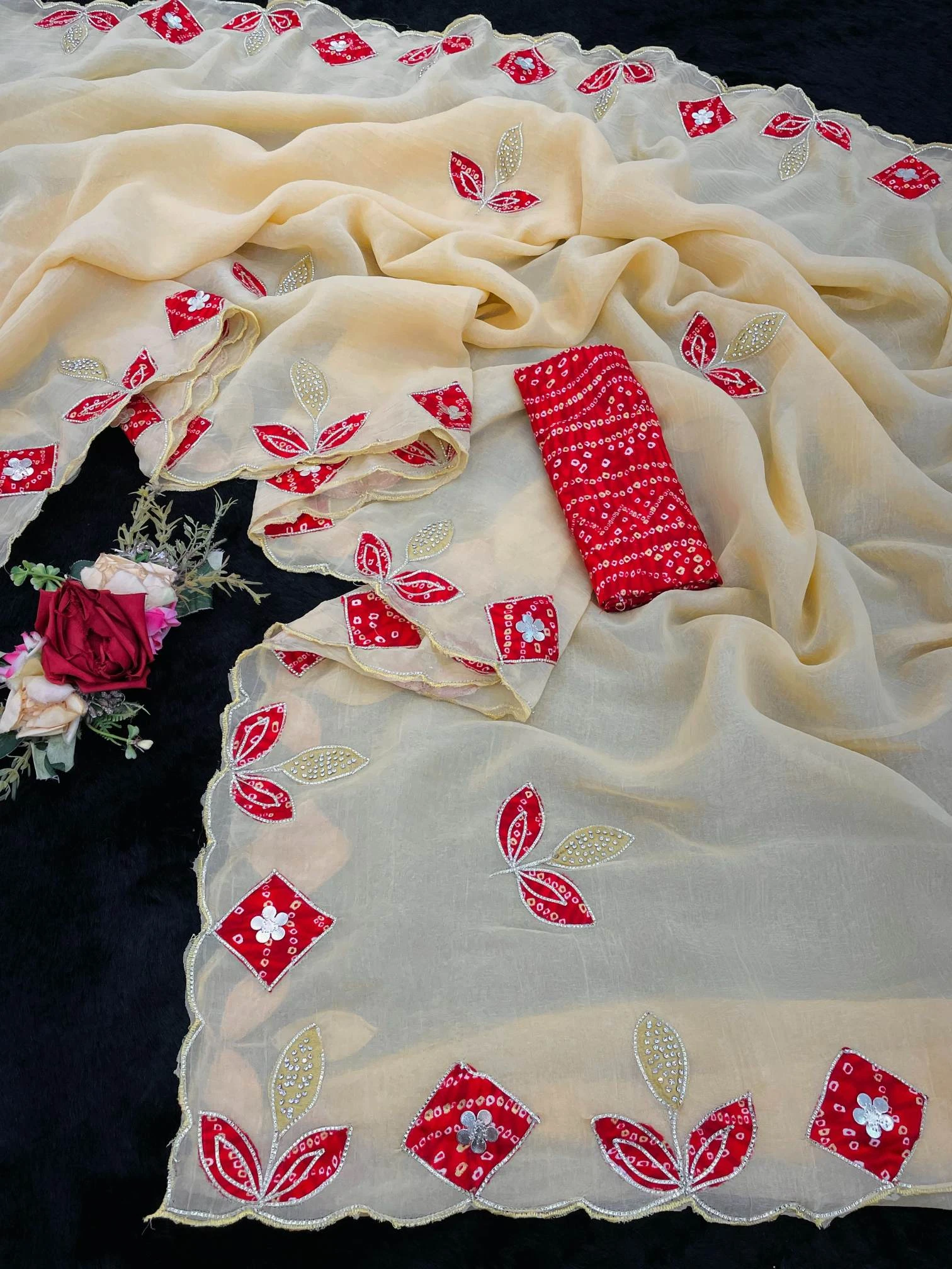 Modal 6391 Chiffon Hand Embroidery Worked Saree Collection