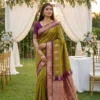 Nx Mango Soft Banarasi Zari Weaving Fancy Silk Saree Collection