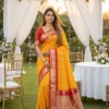 Nx Mango Soft Banarasi Zari Weaving Fancy Silk Saree Collection