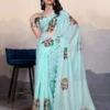 Pari Cotton Linen Aari Worked Digital Printed Saree Collection