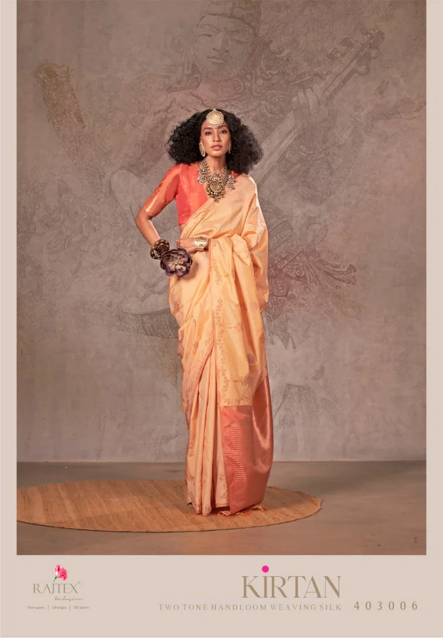 Rajtex Kirtan Two Tone Silk Handloom Weaving Saree Collection