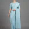Sccf Stripes Khadi Cotton Printed Saree Collection