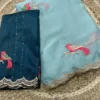 Shaligram Ah Chiffon Embroidery Birds Worked Fancy Saree Collection