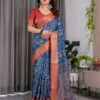 Shc 01 to 07 Pure Handloom Linen Floral Printed Saree Collection