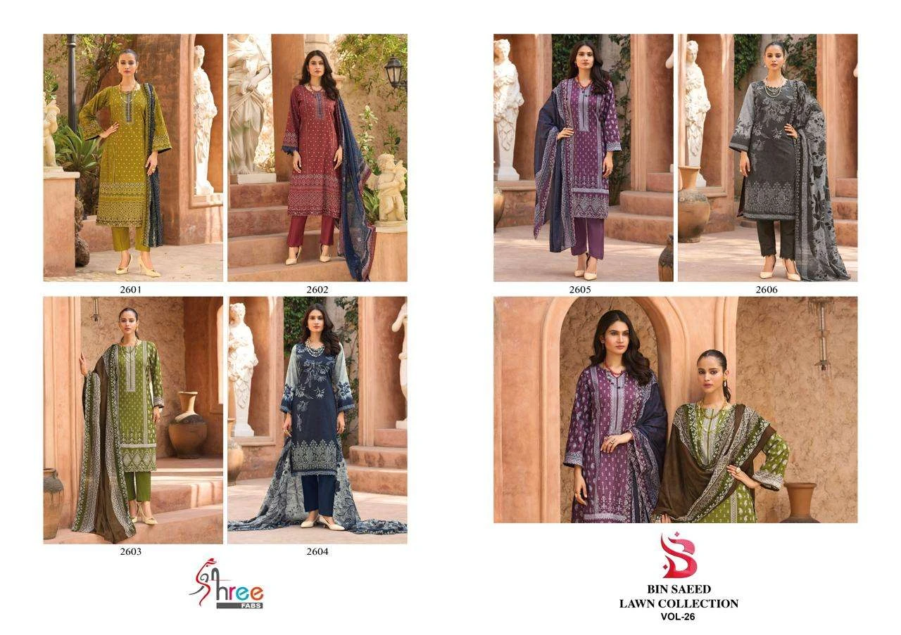 Shree Fab Bin Saeed Lawn Collection Vol 26