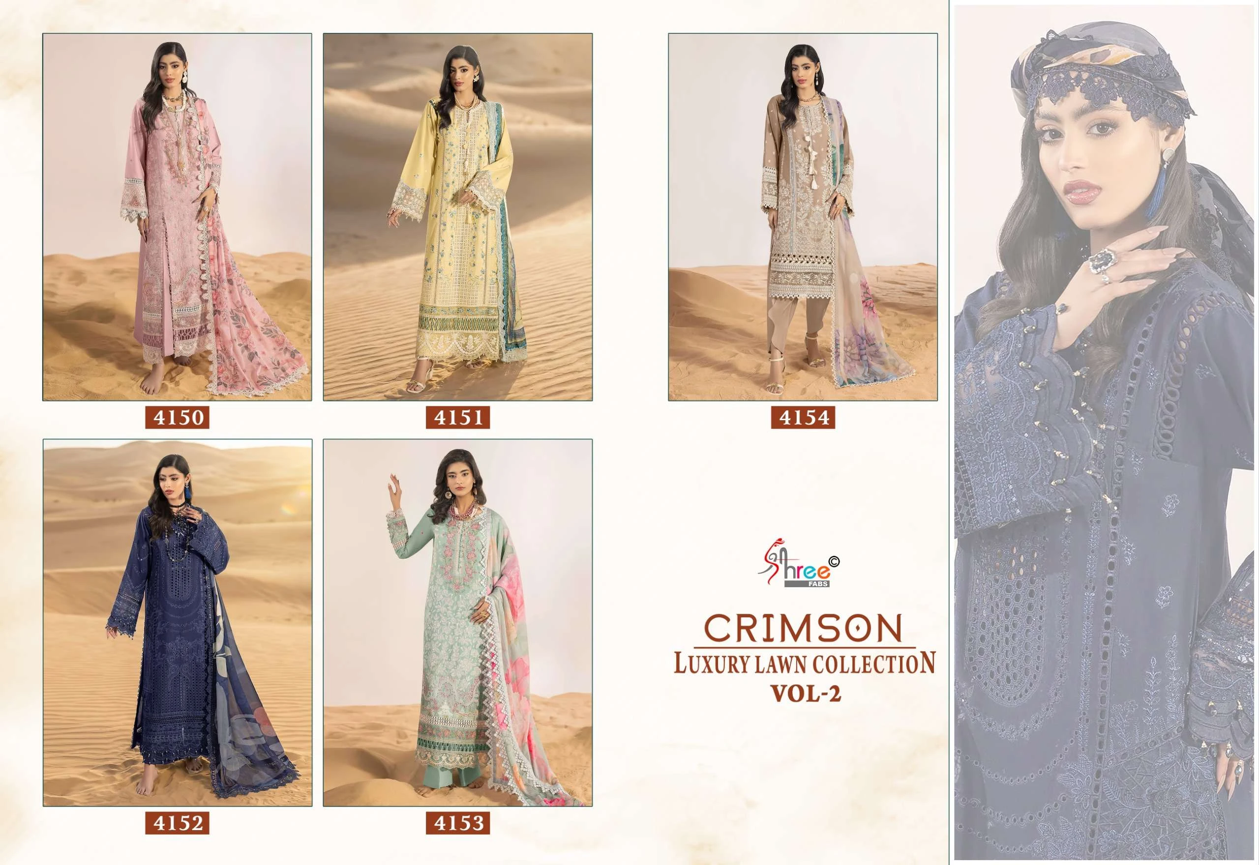 Shree Fab Crimson Luxury Lawn Collection Vol 2