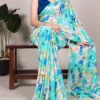 Taraa L 7017 Dull Satin Floral Printed Casual Wear Sarees