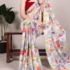 Taraa L 7017 Dull Satin Floral Printed Casual Wear Sarees