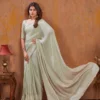 Triva Moss Stitch Foil Printed Fancy Saree Collection