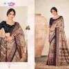Vipul Ivory Silk Vol 18 Silk Foil Printed Saree Collection