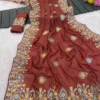 Vt 839 T Soft Star Georgette Thread Worked Designer Saree Collection