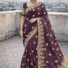 Vt 839 T Soft Star Georgette Thread Worked Designer Saree Collection