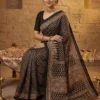 Kc 2113 Soft Crepe Silk Ajrakh Printed Fancy Saree Collection