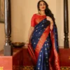 Soft Silk 6096 Lichi Silk Jacquard Embroidery Saree Collection