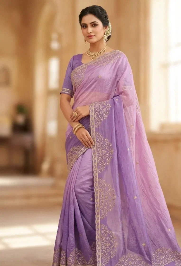 Vt 846 T Gold Crush Padding Beautiful Saree Collection